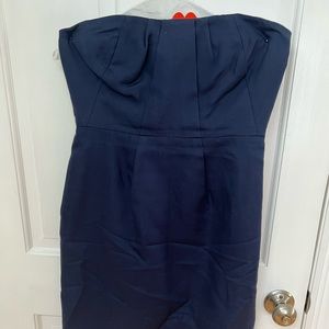 J Crew strapless bridesmaid dress navy blue size 4